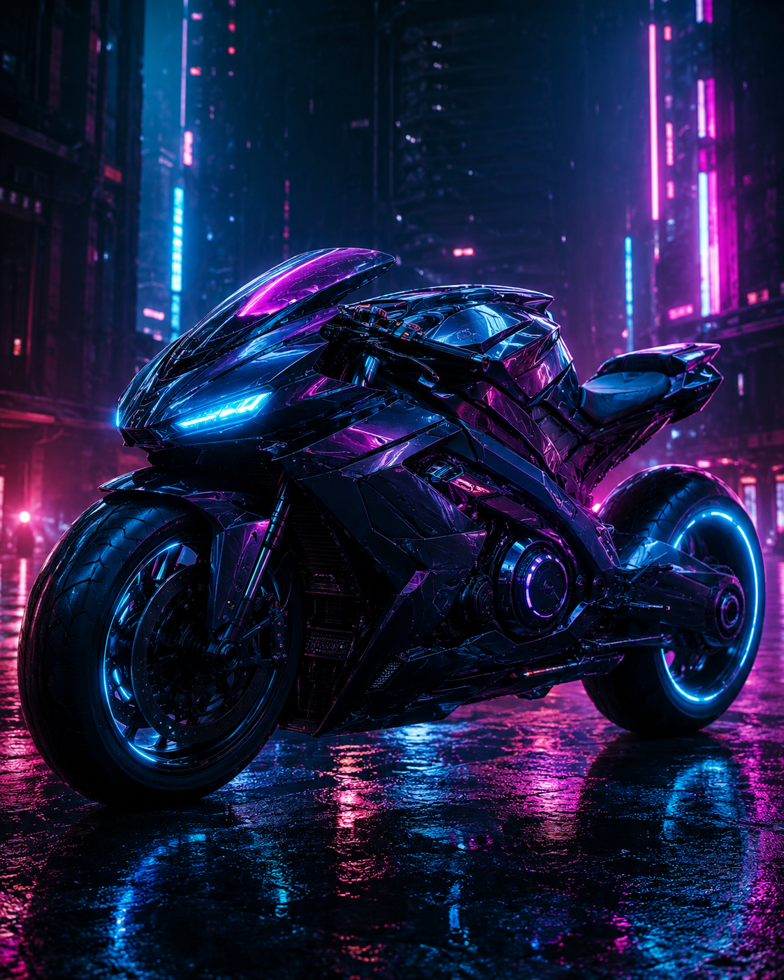 赛博朋克摩托车海报Cyberpunk Vehicle